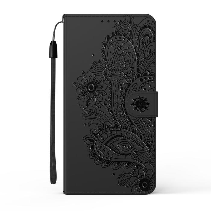 UTGATT1 - Blommor iPhone 13 Plånboksfodral - Svart