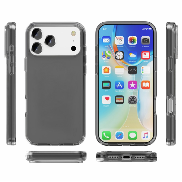 AMORUS - AMORUS iPhone 17 Pro Mobilskal Shockproof - ClearSvart