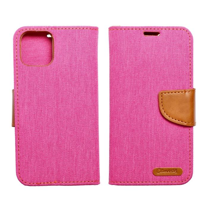 Forcell - CANVAS plånboksfodral skal till Samsung Galaxy S22 Plus Rosa
