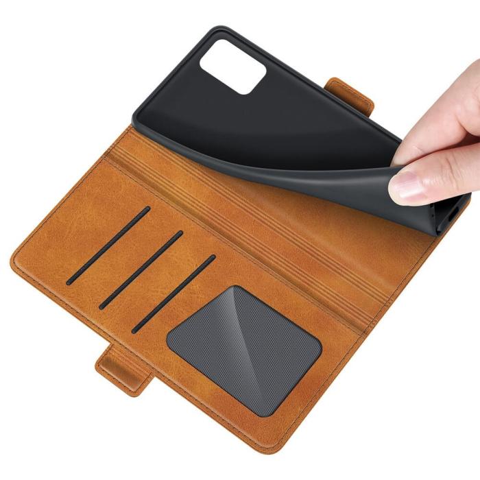 A-One Brand - Flip Folio Plånboksfodral till Samsung Galaxy A03s - Brun