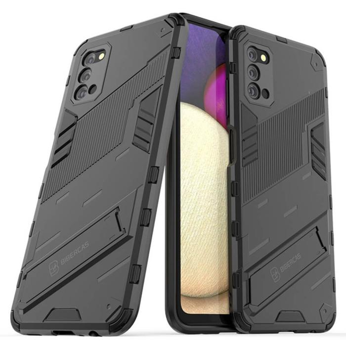 OEM - Kick-stand mobilskal till Samsung Galaxy A03s - Svart
