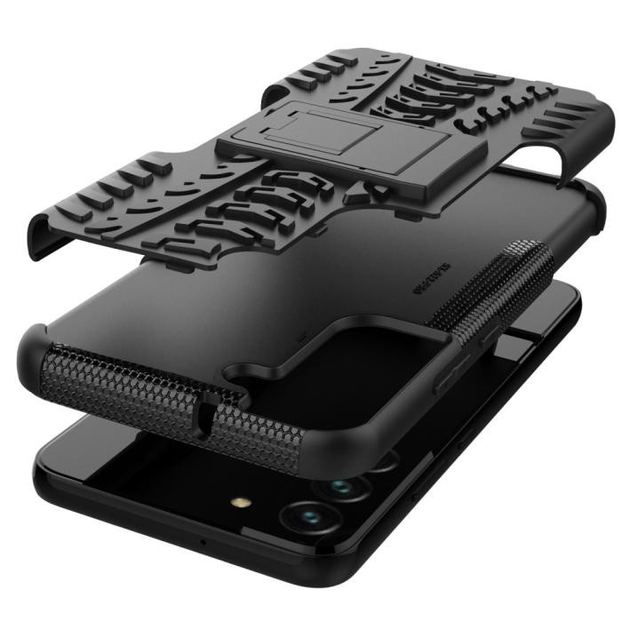 OEM - Tire Texture Kickstand Skal Galaxy S22 Plus 5G - Svart