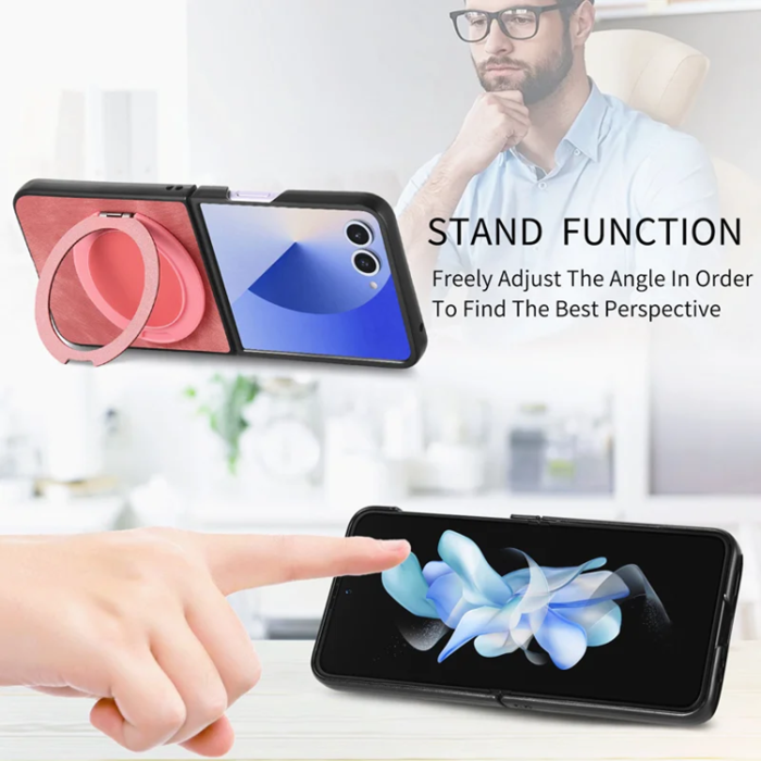 A-One Brand - Galaxy Z Flip 7 Mobilskal Magsafe Roterande Kickstand - Rosa