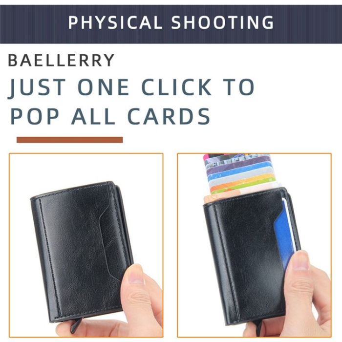 BAELLERRY - BAELLERRY Korthållare RFID K9140 Automatic Pop Up - Svart