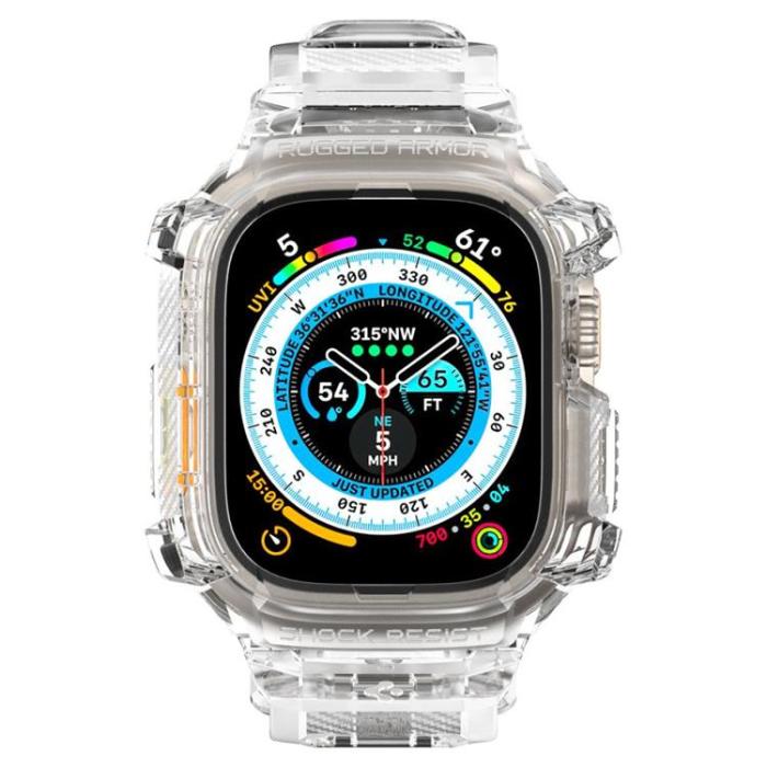 UTGATT - Spigen Apple Watch Ultra (49mm) Armband Rugged Armor Pro - Crystal Clear