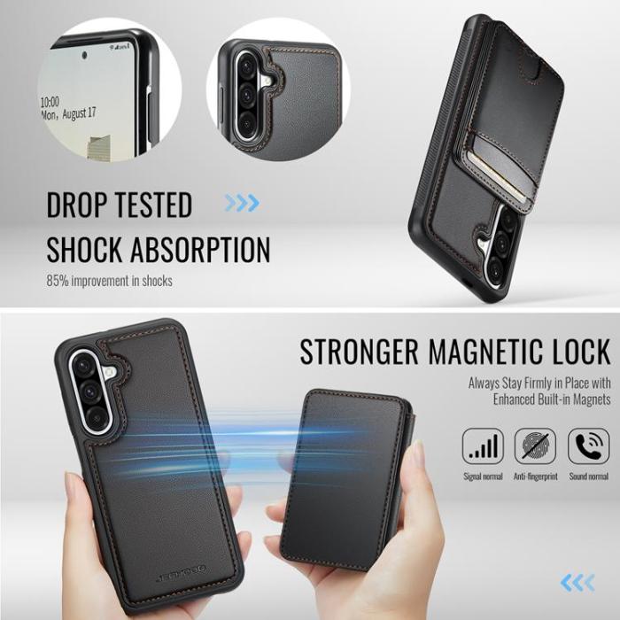 OEM - JEEHOOD Samsung Galaxy A56 5G Fodral KonstLäder - Svart