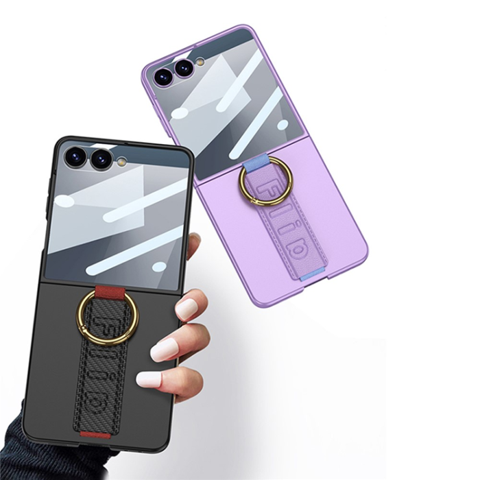 GKK - GKK Galaxy Z Flip 7 Mobilskal Ringhållare med Handledsrem