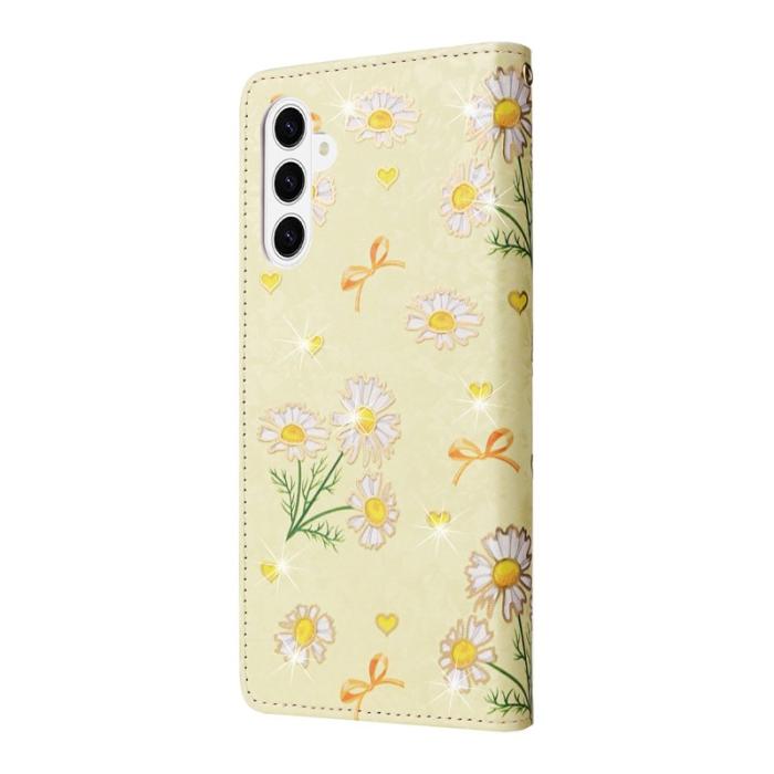 OEM - Mobilskal till Samsung Galaxy S26 Plus RFID-Skydd Blomma KonstLäder - Gul Daisy
