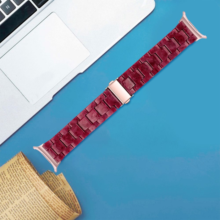 A-One Brand - Galaxy Watch 8/8 Classic (40/44/46mm) Armband Vattentät Acrylic - Marble Röd