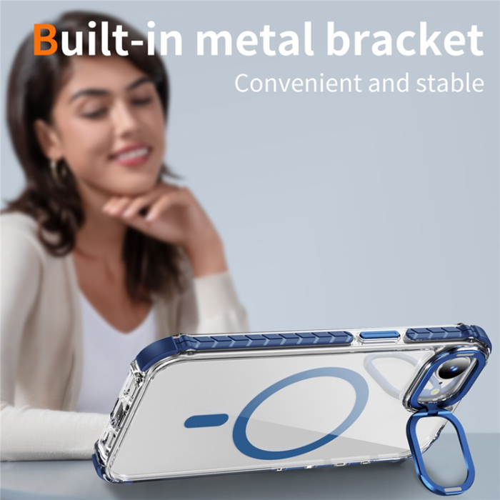 A-One Brand - iPhone 16e Mobilskal MagSafe Kickstand - Blå