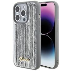 Guess - Guess iPhone 15 Pro Max Mobilskal Sequin Script Metal - Silver
