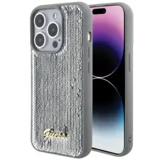 Guess - Guess iPhone 15 Pro Max Mobilskal Sequin Script Metal - Silver
