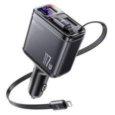 OEM - YESIDO Y63 117W Snabbladdare USB-A + Type-C Biladapter med utdragbara kablar
