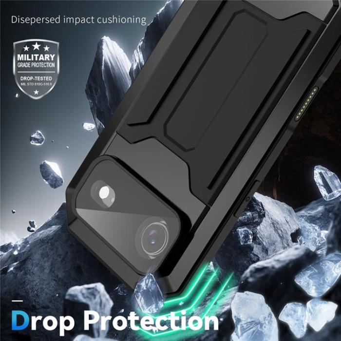 R-JUST - R-JUST iPhone Air Mobilskal Med Härdad Glas - Svart