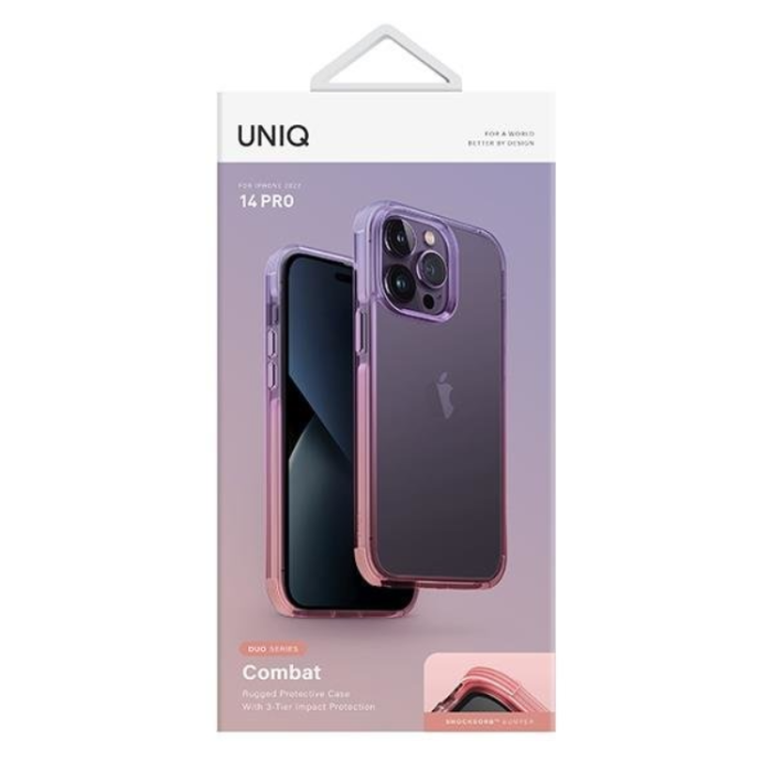 UNIQ - UNIQ iPhone 14 Pro Max Skal Combat Duo - Lila/Rosa