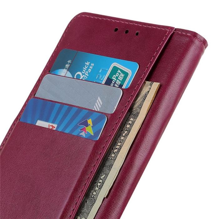 KHAZNEH - KHAZNEH Galaxy S23 Plus Plånboksfodral Stand Flip PU Läder - Röd