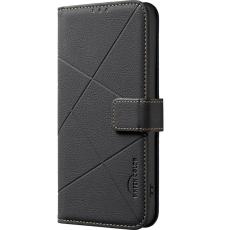 BINFEN COLOR - BINFEN Samsung Galaxy A57 Pl&aring;nboksfodral Konstl&auml;der RFID Skydd - Svart