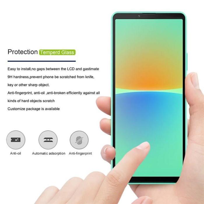 Mocolo - Mocolo Sony Xperia 10 III Härdat Glas Skärmskydd - Svart