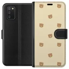 Gustaf - Pl&aring;nboksfodral till Samsung Galaxy A02s med Bj&ouml;rnm&ouml;nster