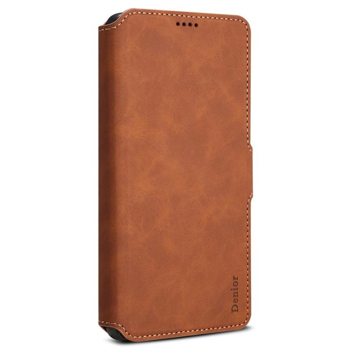 DENIOR - DENIOR B06 Samsung Galaxy S24 Ultra Plånboksfodral Konstläder + TPU - Brun