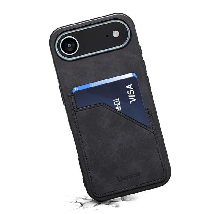 DENIOR - DENIOR Mobilskal till iPhone Air PU Läder + TPU + PC - Svart
