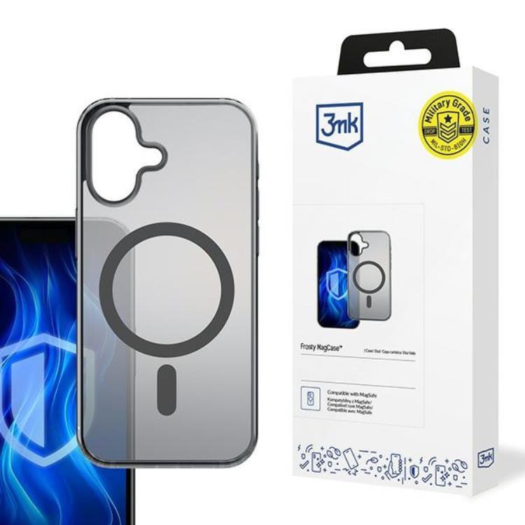 3MK iPhone 16 Mobilskal MagSafe Frosty - Svart | 2353 | AlltMobil