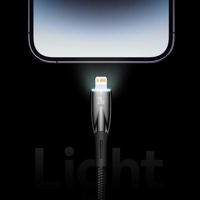 BASEUS - Baseus USB-C till USB-A kabel 1M Glimmer Series - Svart