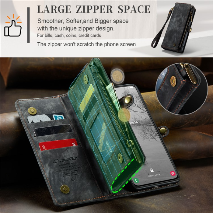 Caseme - Caseme Galaxy S23 Plånboksfodral Detachable - Svart
