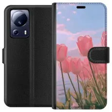 Gustaf - Pl&aring;nboksfodral till Xiaomi 13 Lite med Rosa Tulpaner