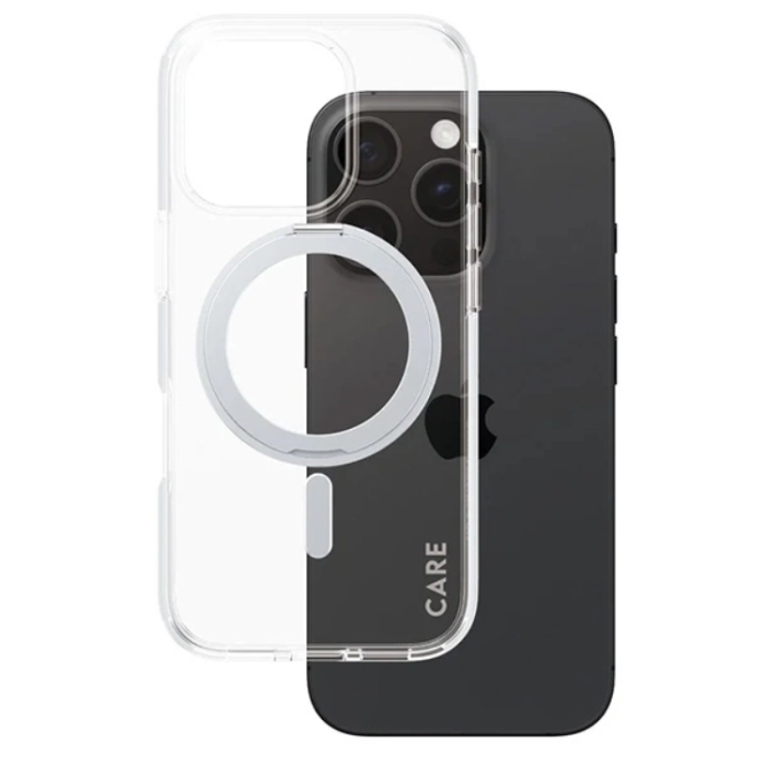 PanzerGlass - CARE By PanzerGlass iPhone 16 Pro Mobilskal MagSafe Kickstand - Silver