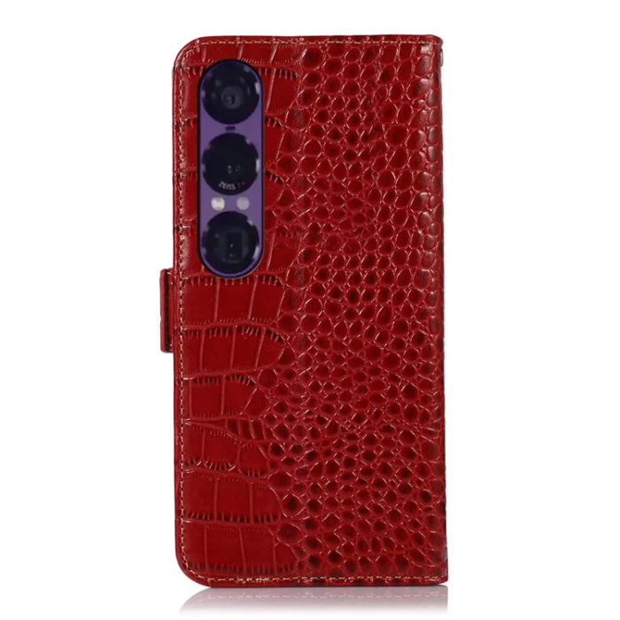 A-One Brand - Sony Xperia 1 VII Plånboksfodral Crocodile Texture - Röd