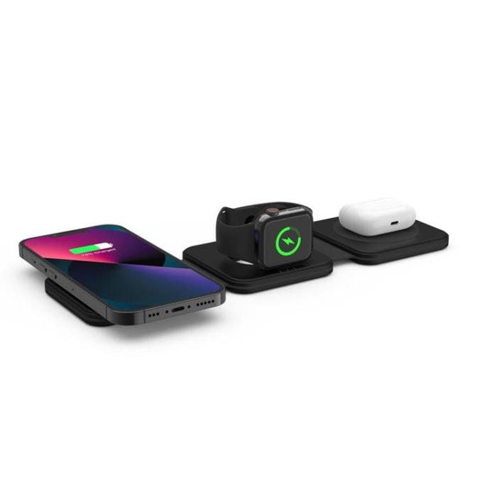 UTGATT - Tech-Protect 3-in-1 Trådlös Laddare Magsafe iPhone, Apple Watch, AirPods - Svart