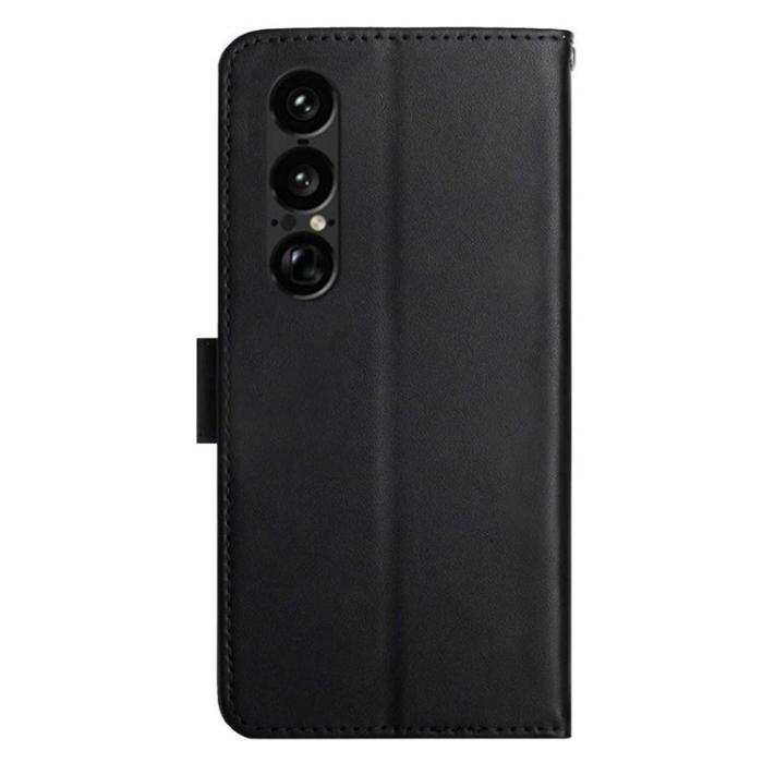 A-One Brand - Sony Xperia 1 VII Plånboksfodral Äkta läder - Svart