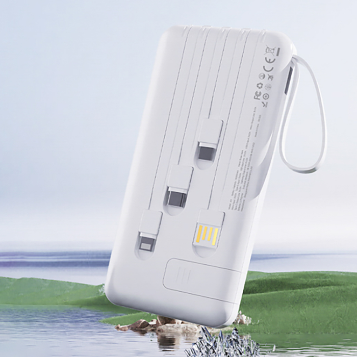 Dudao - Dudao Powerbank K11 10000mAh med Kabel - Vit