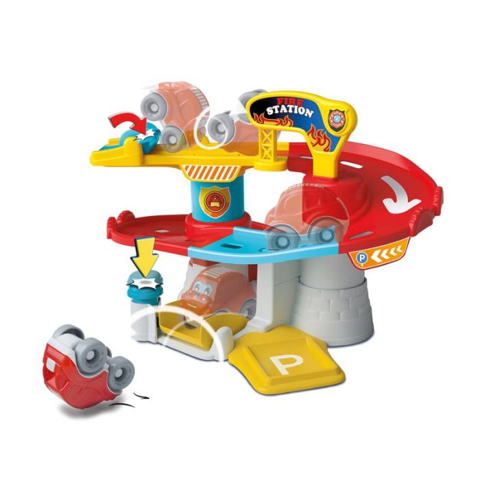 CLEMENTONI - CLEMENTONI Tumbling Cars Fire Station