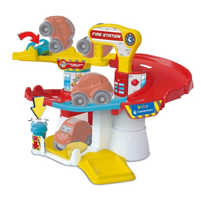 CLEMENTONI - CLEMENTONI Tumbling Cars Fire Station