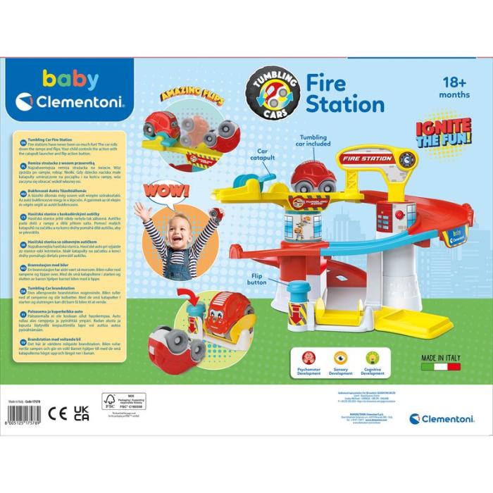 CLEMENTONI - CLEMENTONI Tumbling Cars Fire Station