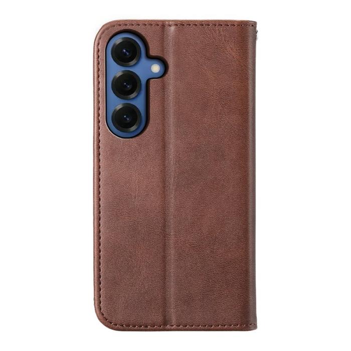 OEM - Plånboksfodral för Samsung Galaxy S26 Plus Konstläder med handledsrem - Brun
