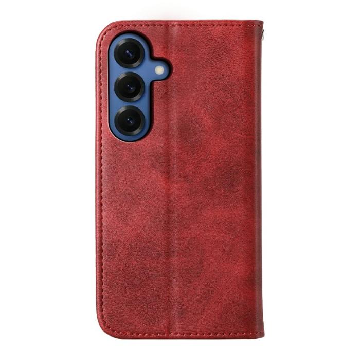 OEM - Plånboksfodral för Samsung Galaxy S26 Plus Konstläder med handledsrem - Röd