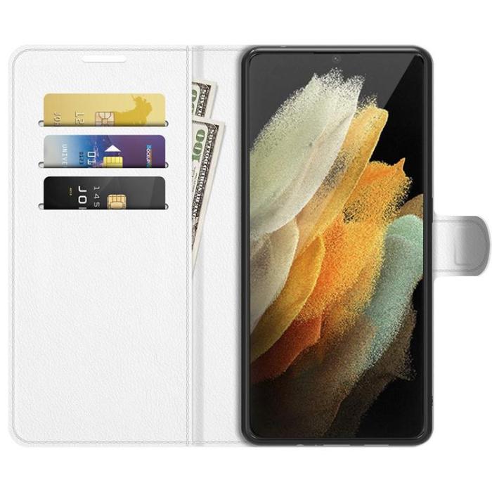 OEM - Litchi Magnetic Fodral Galaxy S22 Ultra 5G - Vit