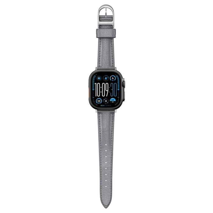 AmazingThing - AmazingThing Apple Watch 45/46/49mm Armband Class Läder - Grå