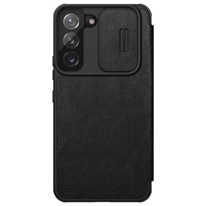 Nillkin - Nillkin Galaxy S22 Plus Plånboksfodral Qin Läder Pro Holster Flip - Svart