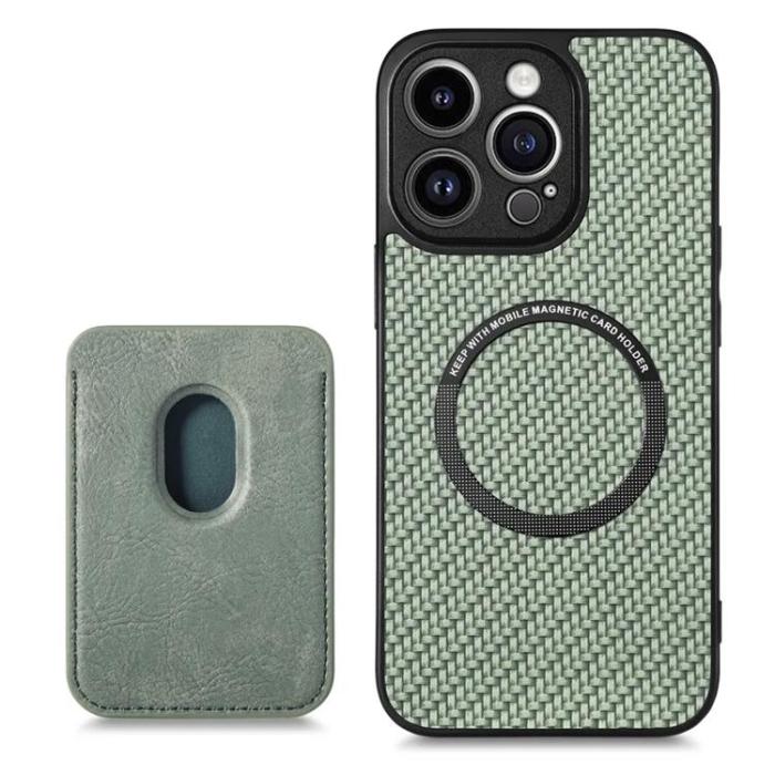 Taltech - iPhone 15 Pro Max Mobilskal Korthållare Detachable - Grön