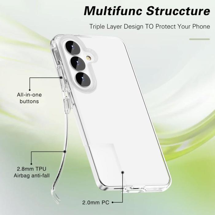 OEM - Mobilskal för Samsung Galaxy S26 Plus PC + TPU Stöttålig - Transparent