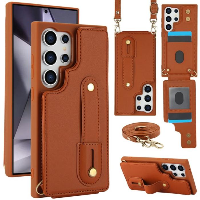 OEM - Mobilskal för Samsung Galaxy S26 Ultra Kickstand Kortfack TPU - Brun