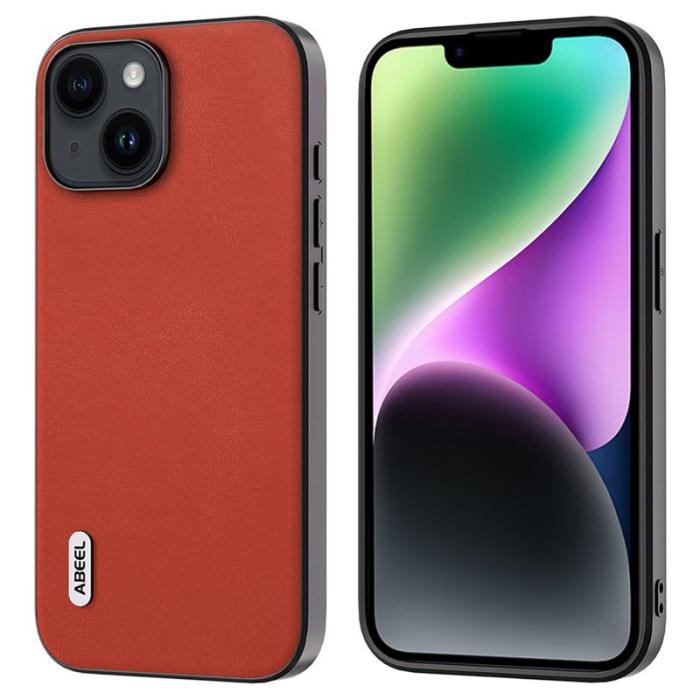 ABEEL - ABEEL iPhone 14 Plus Fodral Scratch Resistant Röd KonstLäder