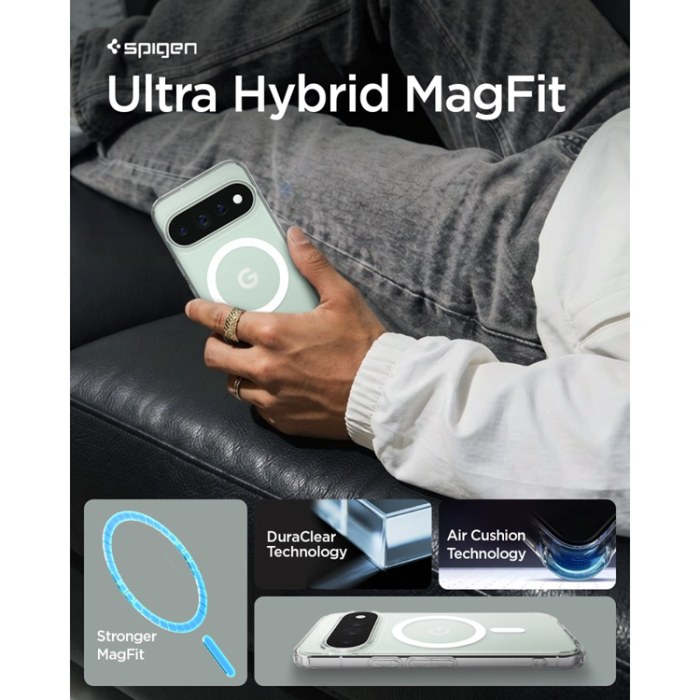 Spigen - Spigen Mobilskal För Google Pixel 11 Pro Magsafe Ultra Hybrid - Clear/Vit