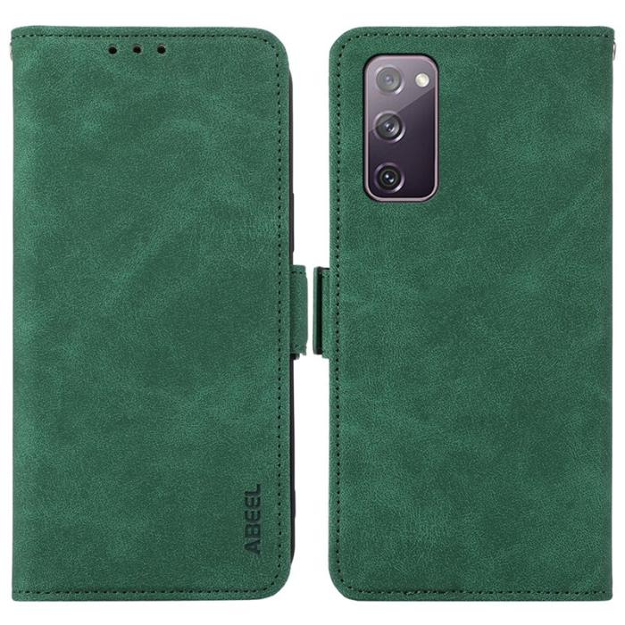ABEEL - ABEEL Magnetic Konstläder Plånboksfodral för Samsung Galaxy S20 FE - Grön