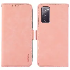 ABEEL - ABEEL Magnetic Konstl&auml;der Pl&aring;nboksfodral f&ouml;r Samsung Galaxy S20 FE - Rosa