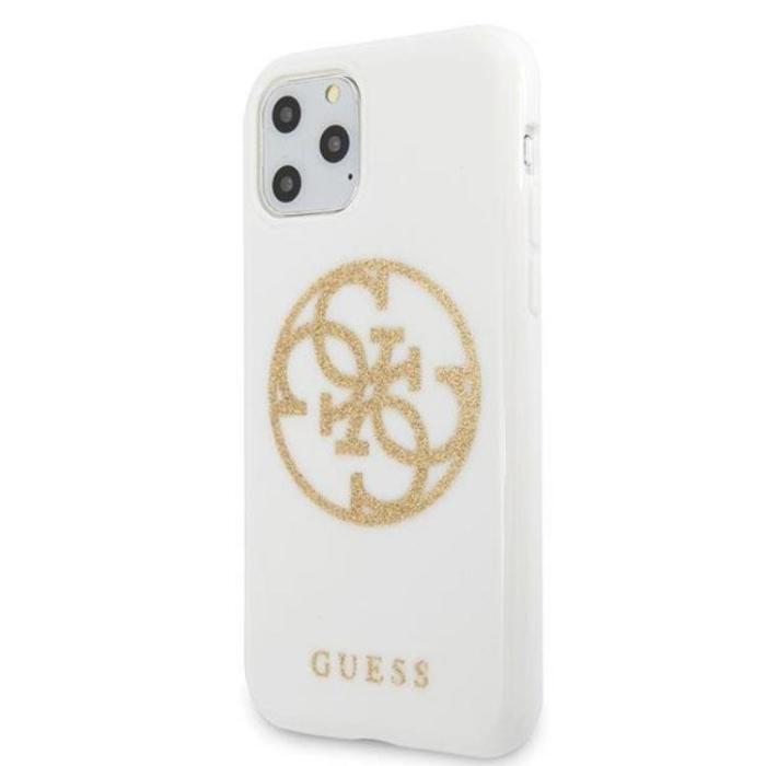 Guess - Guess Glitter Circle Logo Skal iPhone 11 Pro Max - Vit